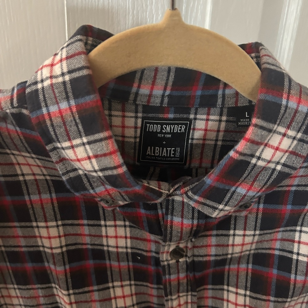 Todd Snyder Italian Red Tartan Flannel (Size L)